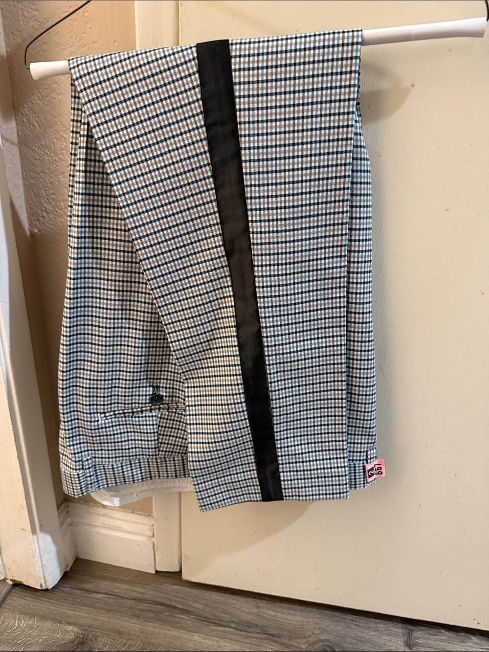 Paisley & Gray Black and White Checked Men’s Dress Pants